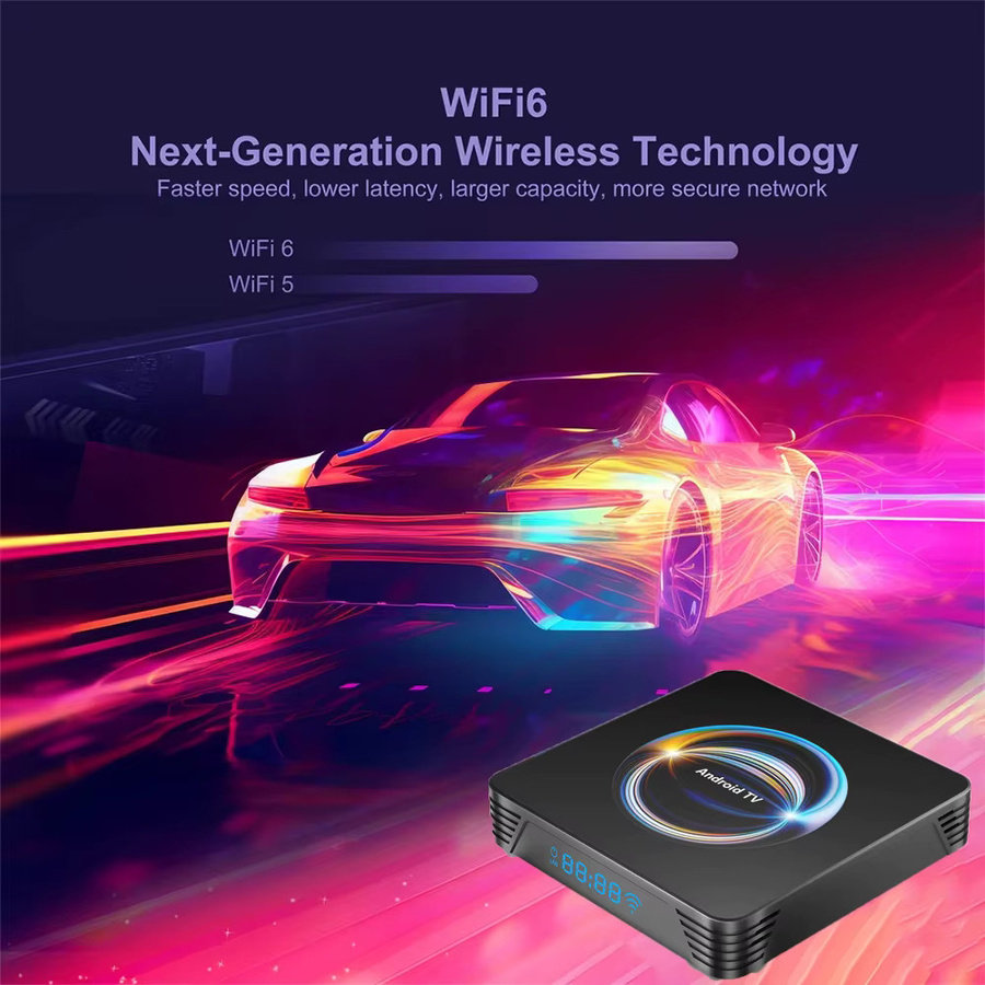 Android 16 Smart TV Box X66 Media Player mit 8 GB RAM und 256 GB Speicher, Rockchip RK3528, 8K Video, Bluetooth 5.4 und Google Assistant, Schwarz - Bild 3