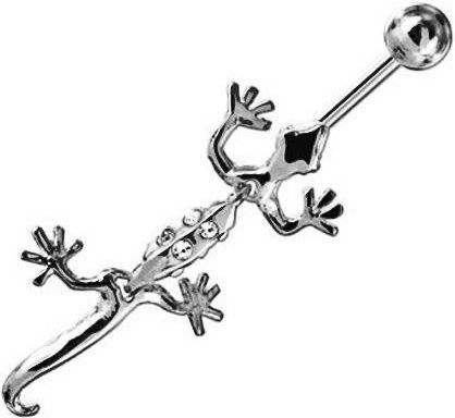 KODY PIERCING Bauchnabelpiercing Salamander, 925 Silber, Zirkonia, Damen - Bild 1