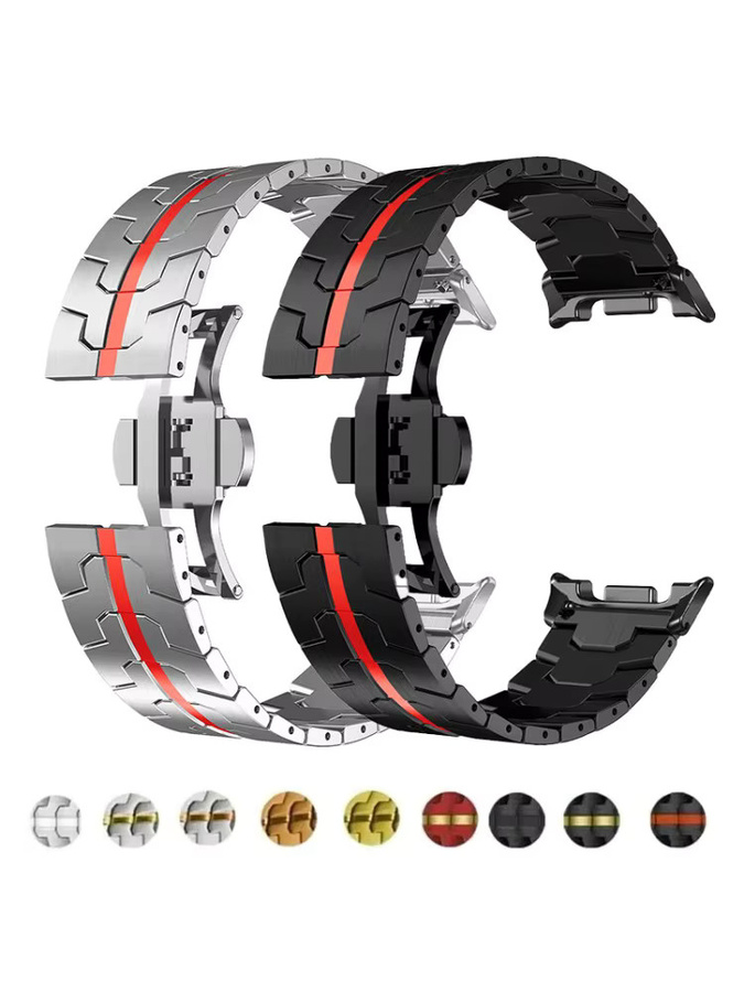 OAKCHARM Uhrenarmband Edelstahl, Schwarz, Samsung Galaxy Watch 8 44 mm 47 mm - Bild 6