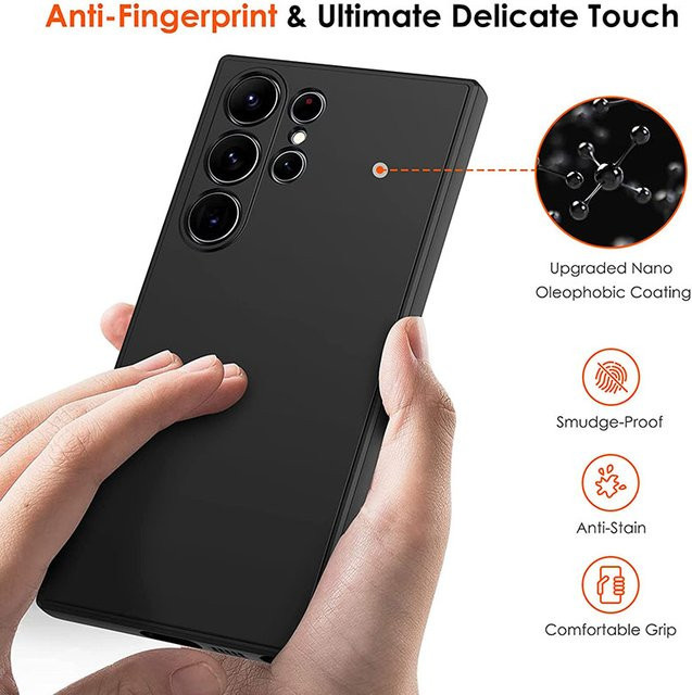Ricestate Stoßfeste TPU-Handyhülle in Schwarz für Samsung Galaxy S26 S25 S24 S23 Ultra S22 Plus S21 FE und S25edge – Ultradünne matte Schutzhülle - Bild 1