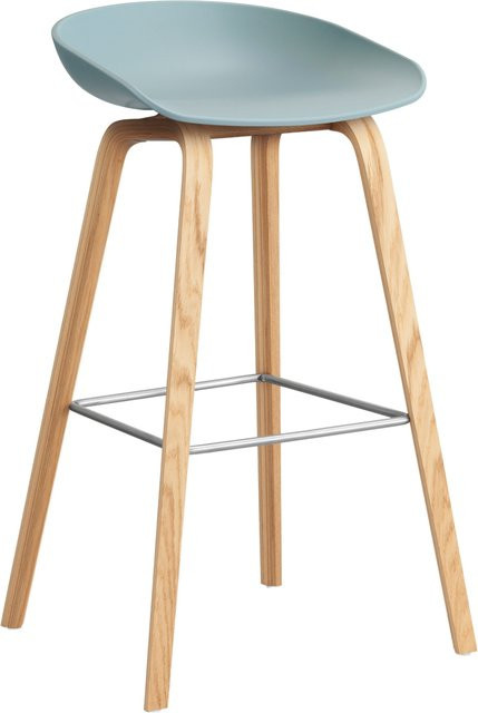 HAY About A Stool AAS 32 Hocker in Blau mit Eichenholz oder Walnussholz und Polypropylen - Bild 1