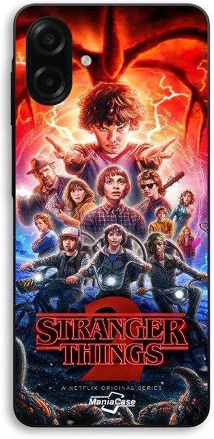 Maniacase Handyhülle für Samsung Galaxy A07 im Stranger Things Staffel 2 Design, Schwarz/Mehrfarbig - Bild 1