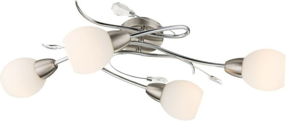 Globo Deckenleuchte Lilly aus Metall in Nickel matt und Schwarz mit E14 Fassung - Bild 1