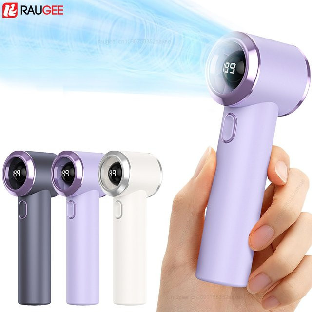 Tragbarer Mini-Handventilator von ragee in Grau mit 199 einstellbaren Windstärken und 2000mAh USB-Akku - Bild 1