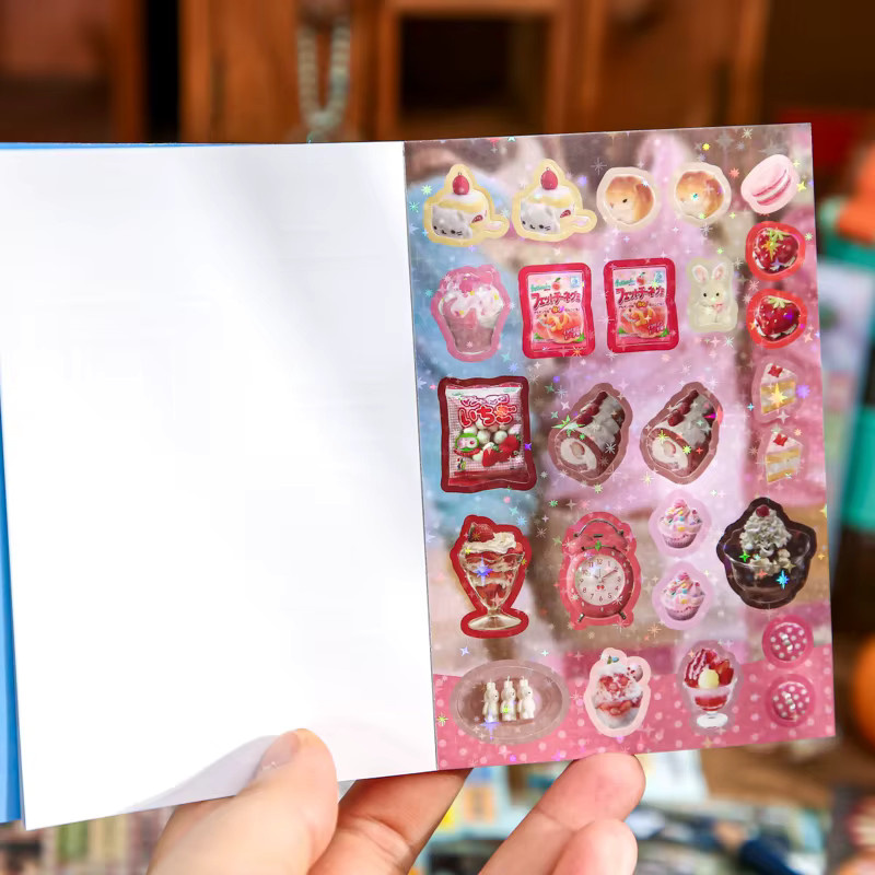 Showa Fantasy Serie Kawaii Flash Aufkleberbuch mit 30 Blatt für Scrapbooking und DIY Junk Journal, Multicolor - Bild 4