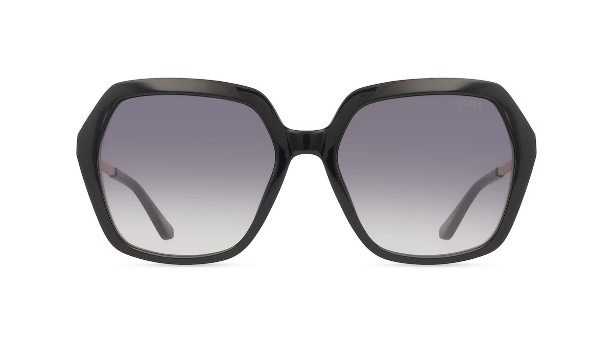 Guess GU00267 Sonnenbrille Damen, Vollrand, hexagonal, Kunststoff, schwarz - Bild 1