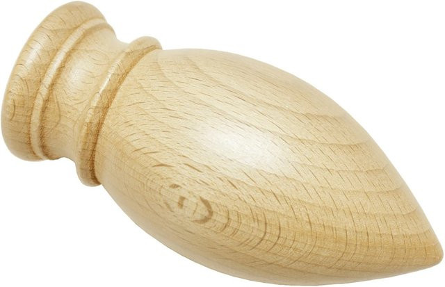 Gardinia Holz-Endknopf Country Patrone aus Buche in Braun, Durchmesser: 25 mm, 2er Pack - Bild 1