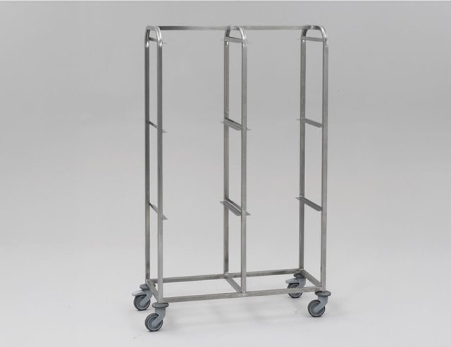 Scaritech Doppelte Edelstahl-Leiter für 40-l-Behälter nebeneinander, grau/silber - Bild 1