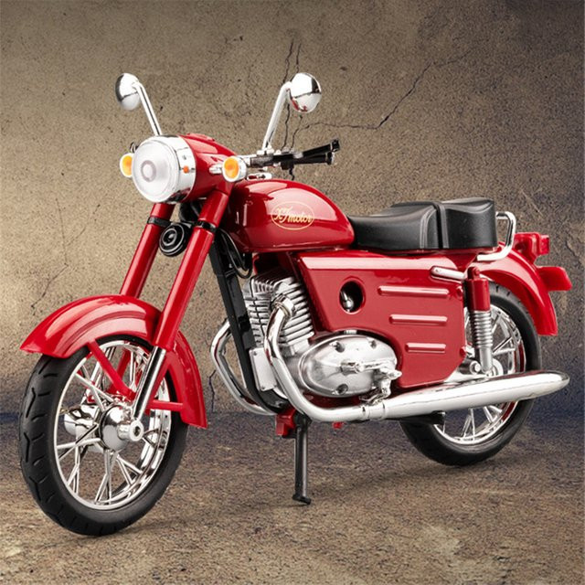 JAWA 250 Retro-Motorradmodell, 1:10, Metall, mit Licht und Sound - Bild 1