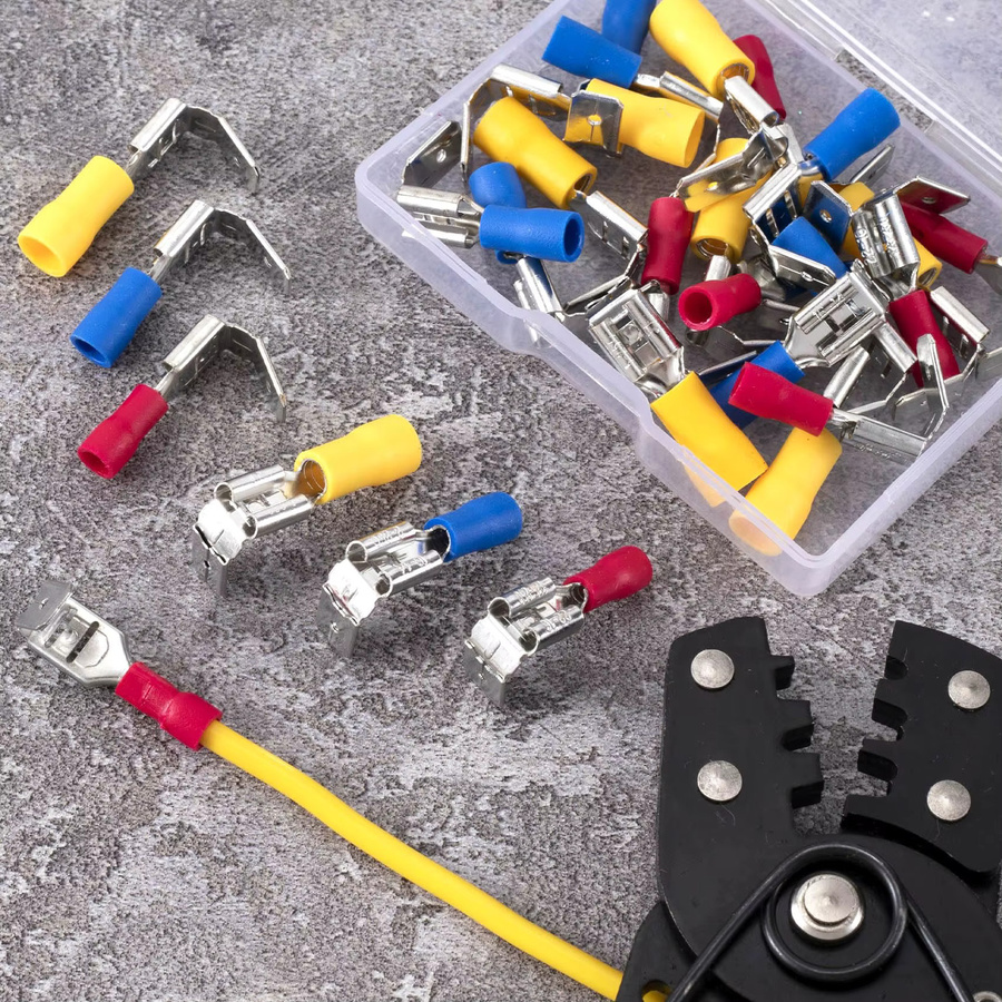 ELECAPITAL 20er Set Isolierte Piggy Back Spade Terminators Butt Stecker Crimp Elektrische Terminals 10-22AWG in Rot, Blau und Gelb - Bild 4