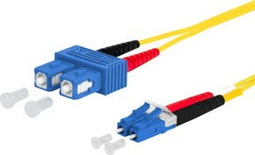 Metz Connect OpDAT Patchkabel OS2 Duplex LC/SC Gelb, Länge: 2 m - Bild 1
