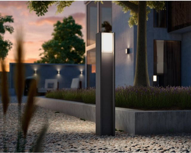 Philips Hue LED-Wegeleuchte Turaco Anthrazit dimmbar für Außenbereich und Garten mit warmweißem Licht und Smart Home Kompatibilität - Bild 1