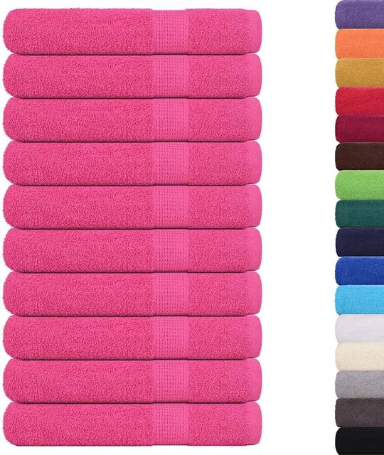 vidaXL Saunatücher 10er Set Rosa aus 100% Baumwolle mit 360 g/m², B: 80 cm, L: 200 cm - Bild 1
