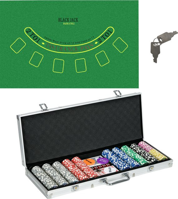 SPORTNOW Pokerkoffer Set, Pokerset mit Schloss, Silber - Bild 1