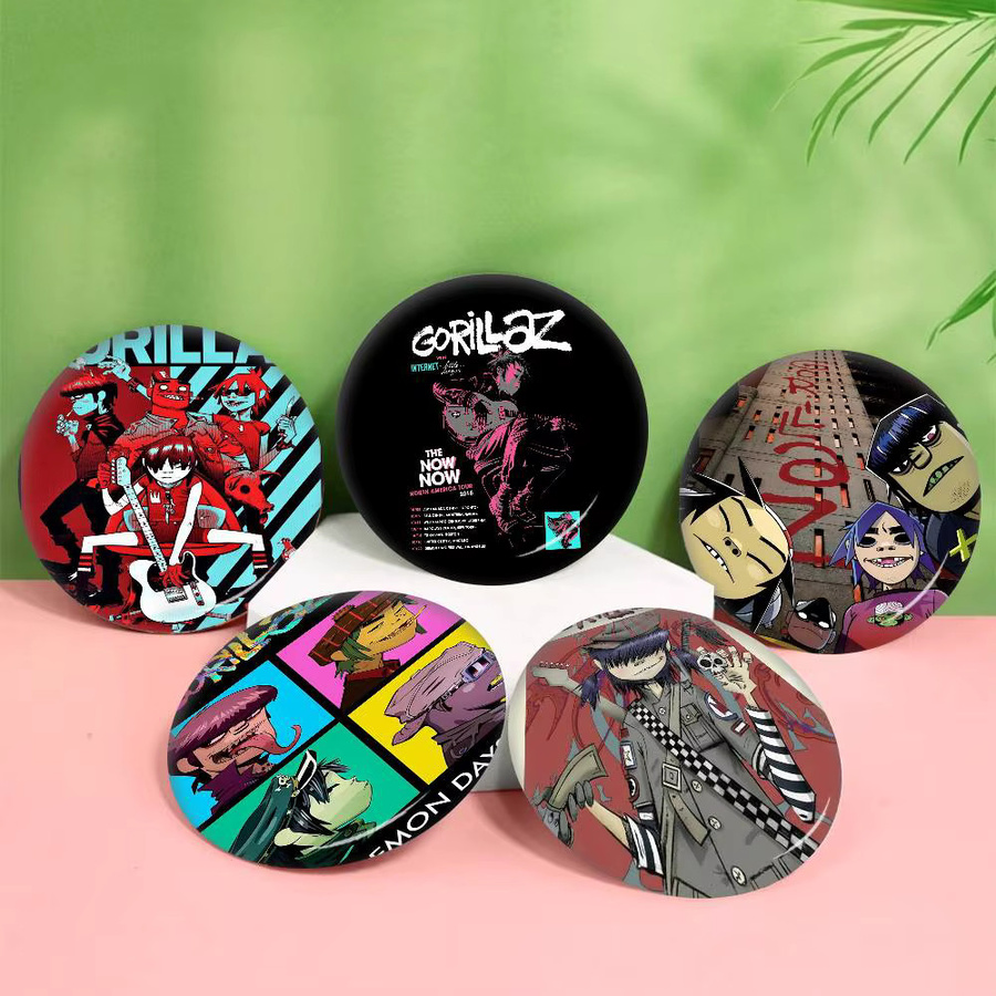 Brosche Retro Gorillaz Musik Drucke Tiere, Bunt - Bild 2