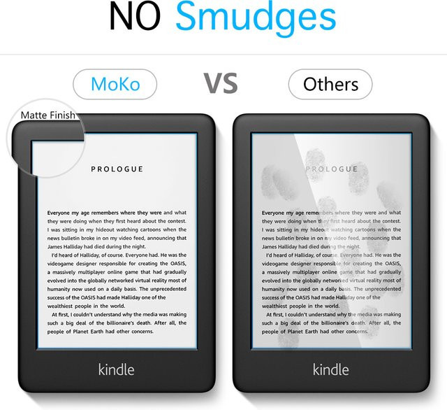 MoKo 2er-Pack blendfreie Displayschutzfolie für Kindle 6 Zoll (11. Generation 2024, 2022 und 10. Generation 2019), transparente PET-Folie mit vollständiger Abdeckung - Bild 1