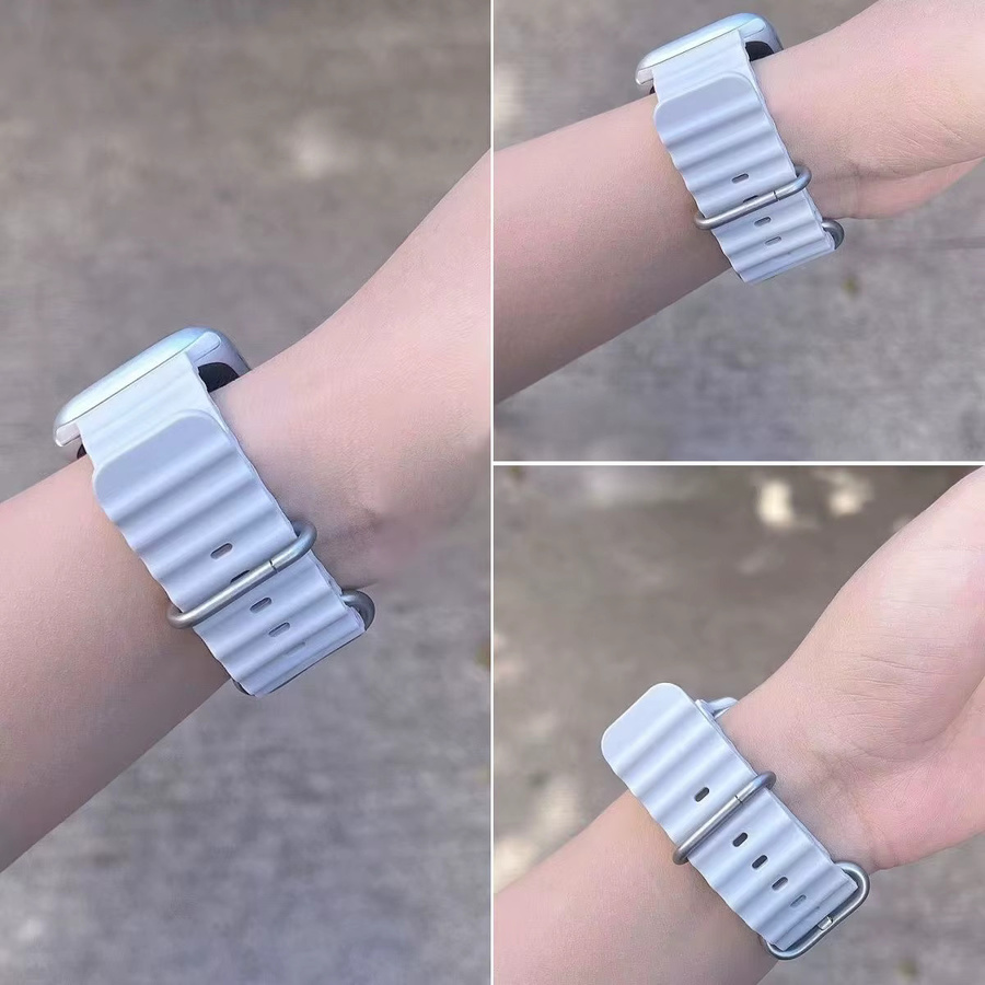 Sport Ocean Uhrenarmband Silikon, Weiß, Unisex - Bild 1