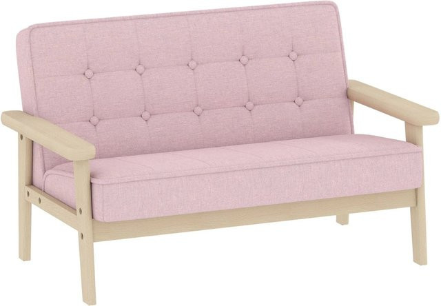 AIYAPLAY Kindersessel Textilene in Pink mit Holzgestell, B/T/H: 42 x 77 x 48 cm - Bild 1