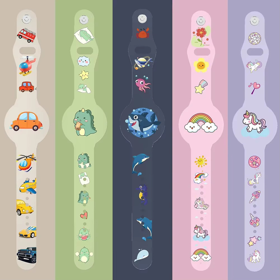 VODOOL Cartoon Silikon Armband als wasserdichter GPS-Tracker-Halter kompatibel mit Apple AirTag in Multicolour - Bild 2