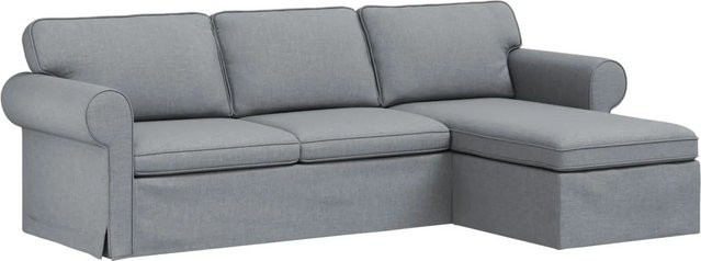 vidaXL Ecksofa in Hellgrau mit Stoffbezug und Metallrahmen, B/T/H: 245 x 138 x 80 cm - Bild 1