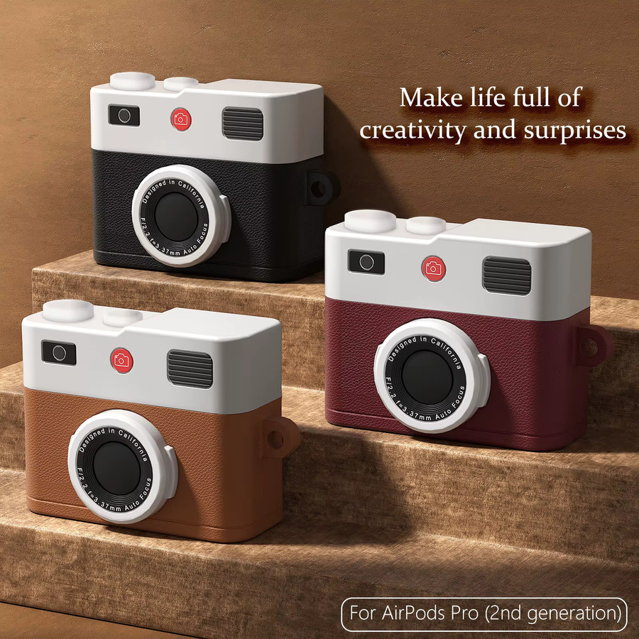 BEWZI Schutzhülle für AirPods Pro 2. Generation mit kreativem 3D-Design in Braun - Bild 2