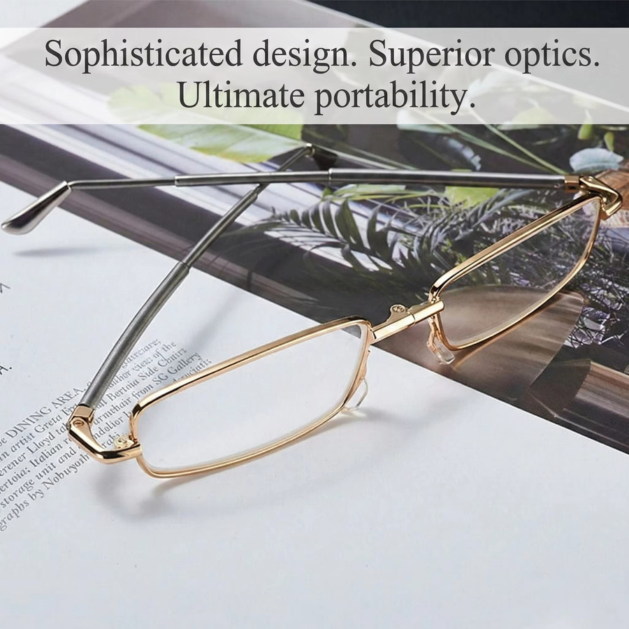 ZOZO TOMI Lesebrille, Vollrand, rechteckig, Metall, transparent, Unisex - Bild 3