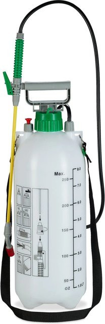 Relaxdays Drucksprüher für den Garten aus Kunststoff, Weiß-Grün, 8 Liter - Bild 1