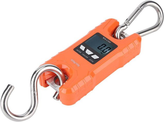 KONNWEI Digitale Hängewaage Tragbare Mini Kranwaage mit LCD-Anzeige Orange bis 500 kg - Bild 1