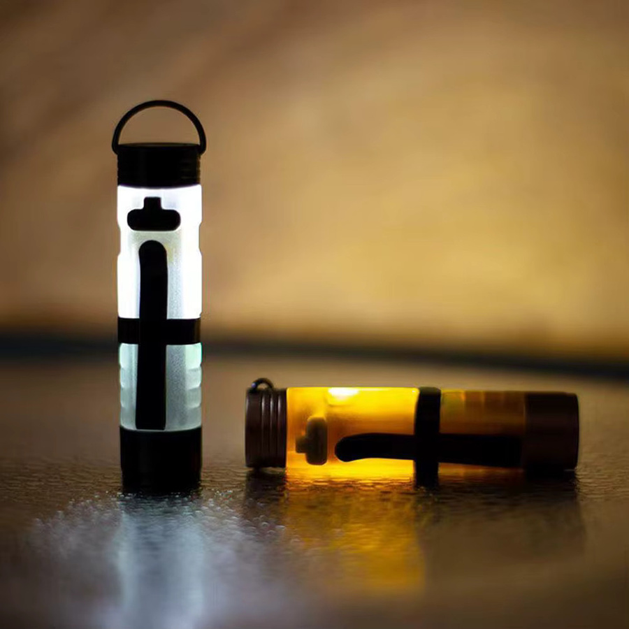 Gopeak LED Taschen-Mini-Taschenlampe als Schlüsselanhänger in Orange mit Magnet und Akku - Bild 2