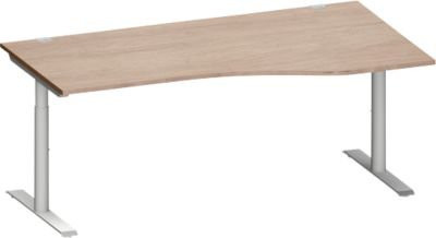 Schäfer Shop Genius Freiformschreibtisch MODENA FLEX, höhenverstellbar, Eiche-Dekor, Breite: 180 cm, Ansatz rechts - Bild 1