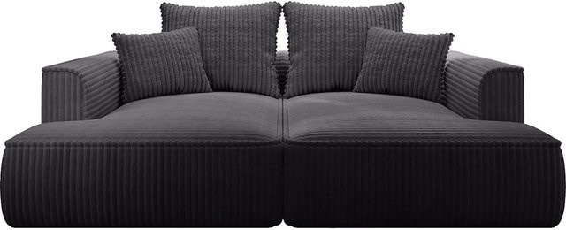 Vente-unique Sofa Pineta in Schwarz mit Cord-Bezug, Breite: 230 cm - Bild 1