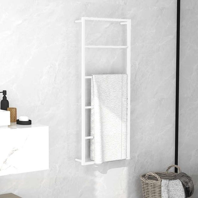 Vidaxl Handtuchständer aus Metall, Weiß, Wandmontage, B/T/H: 45 x 10 x 115 cm - Bild 1