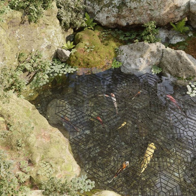 Vidaxl Schutzgitter für Teich, 40 Stück, Schwarz, Polypropylen - Bild 1
