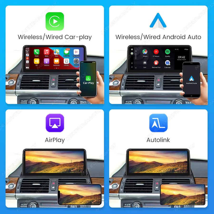 MEKEDE EU QLED Touchscreen Autoradio mit Wireless CarPlay und Android Auto für BMW X5 X6 E70 E71 CCC CIC, 10,25 Zoll, Schwarz, inklusive GPS Navigation und Bluetooth - Bild 5