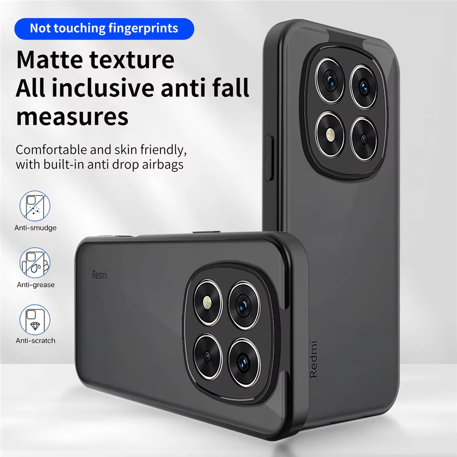 Xiaomi Redmi Note 15 Pro und Redmi Note 14 Pro Plus Handyhülle Luxus Matt Stoßfest Schwarz - Bild 4