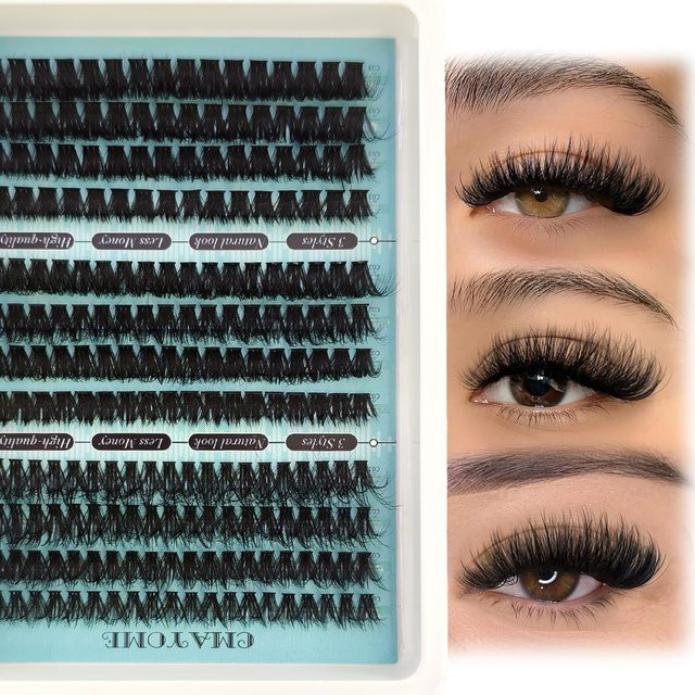 AMSDCN Wimpernspikes Einzelwimpern-Cluster, Black, Unisex - Bild 1