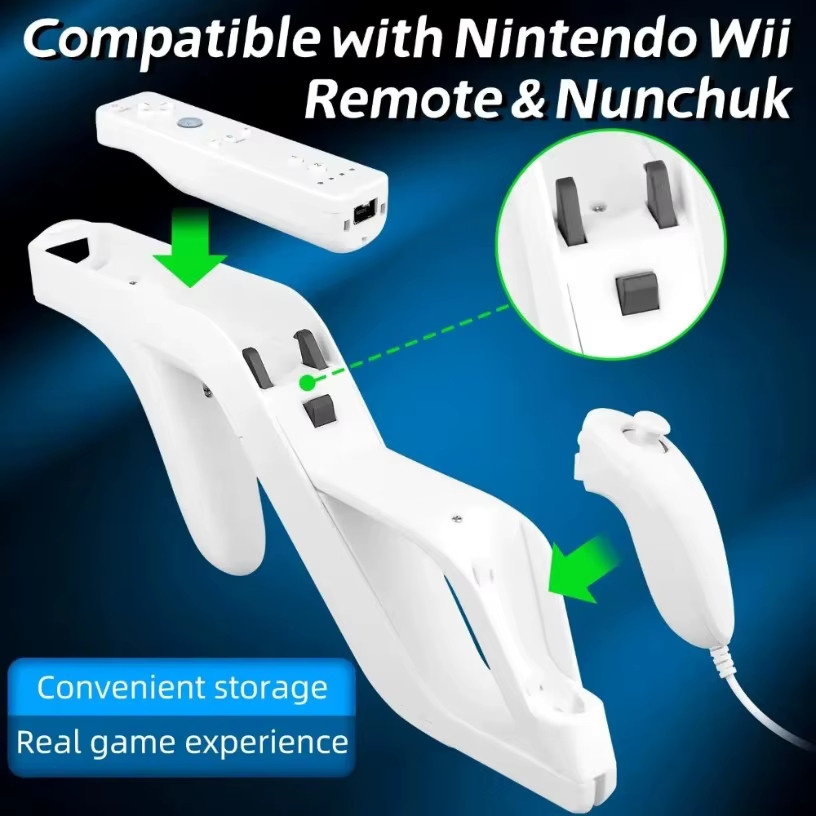 Shooting Zapper Controller für Nintendo Wii und Nunchuk Motion Plus in Weiß - Bild 5