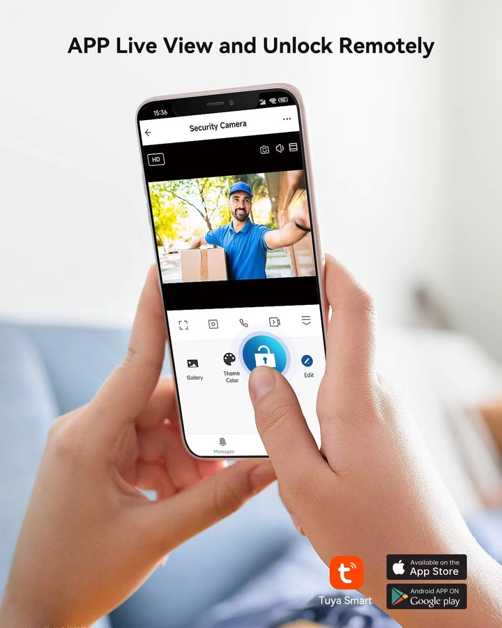 Tuya Smart Home WLAN Video-Gegensprechanlage mit 7 Zoll Touch-Monitor und 1080P Kamera in Schwarz - Bild 3