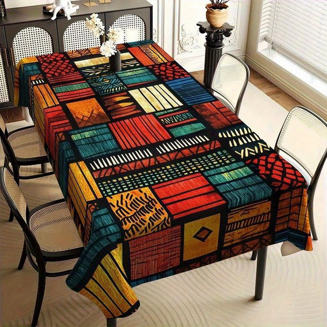 JMG Household Supplies Rechteckige Tischdecke mit afrikanischem Stammes-Muster, Mehrfarbig, B/T/H: 300 x 140 cm - Bild 1
