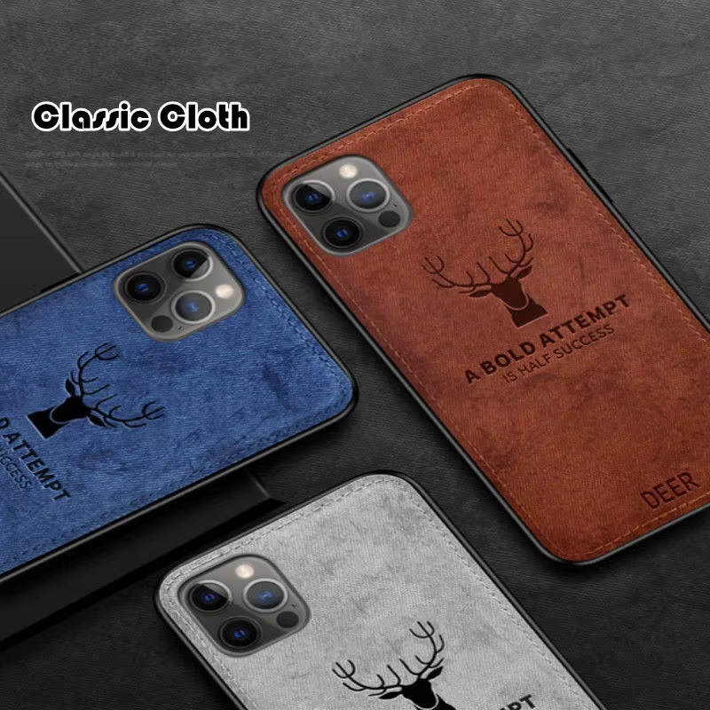 Fudusaidman Schutzhülle mit Hirsch-Muster für iPhone 16, 15, 14, 13, 12 Pro Max, Mini und Plus in Blau - Bild 3