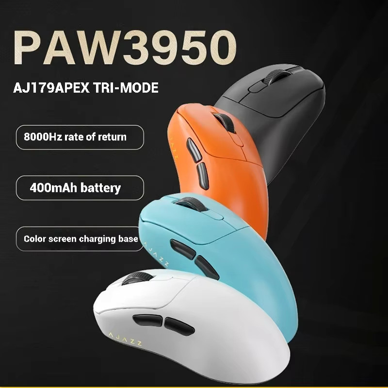 Ajazz AJ179 APEX Kabellose Gaming-Maus mit PAW3950 Sensor und magnetischer Ladestation in Weiß - Bild 2