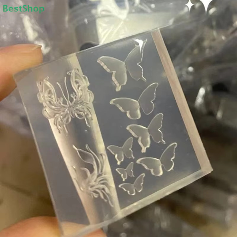 HNKMP 3D Relief Schmetterling Silikon Nail Art Form, Transparent, Unisex - Bild 5