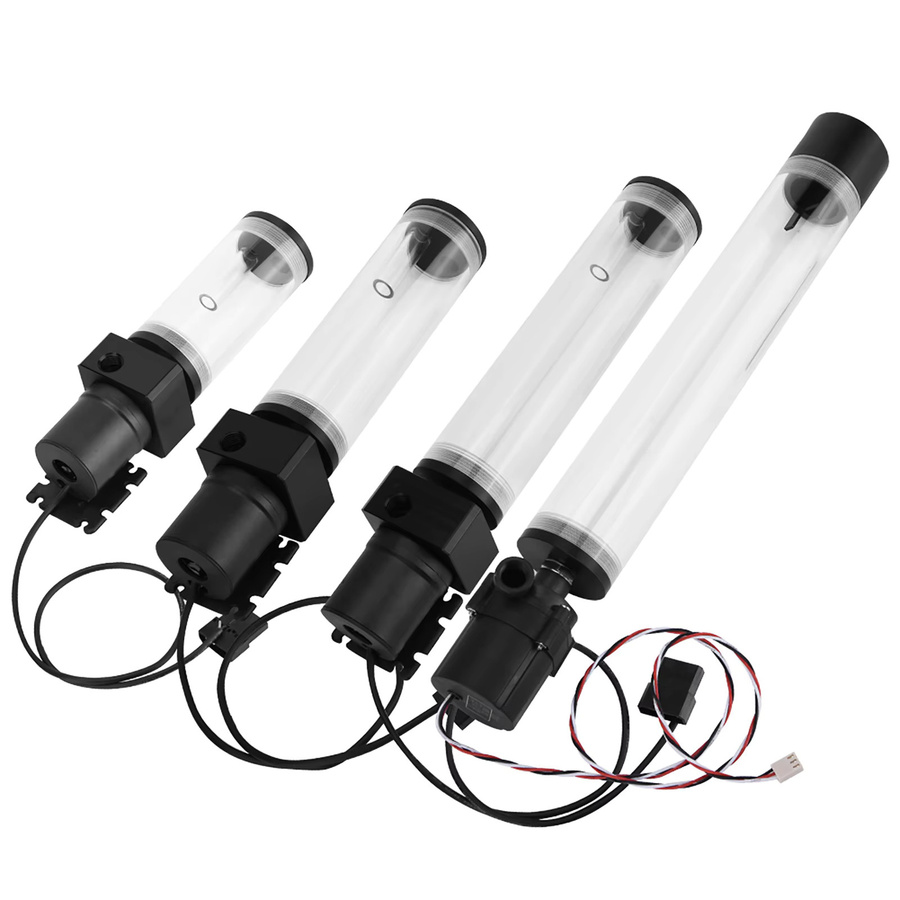 VBESTLIFE Acryl-Computer-DIY-Wasserkühlungs-Zylinderreservoir mit 19W Pumpe und G1/4 Anschluss in Transparent - Bild 2