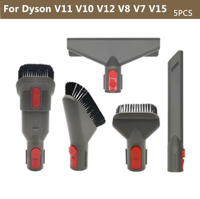 Dyson Ersatzbürsten-Set für Handstaubsauger V11 V10 V12 V8 V7 V15 in Grau mit flachem Saugkopf und Zubehörwerkzeug - Bild 1