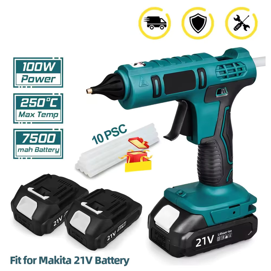 Kabellose Heißklebepistole 100W von Makita kompatibel mit 18V Akku in Blau für 11mm Klebesticks - Bild 7