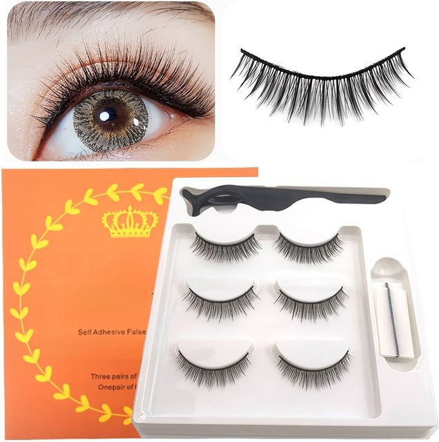 HUAZDS Falsche Wimpern 3D Faux Nerz, Black, 3 Paar, Unisex - Bild 1