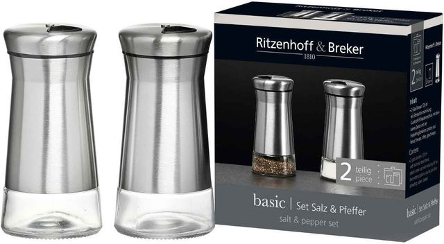Ritzenhoff & Breker Salz- und Pfefferstreuer Basic aus Edelstahl in Silber, 2-teiliges Set mit 120 ml Füllmenge - Bild 1