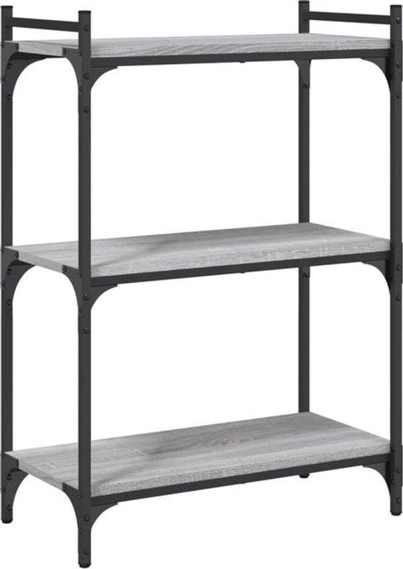 Vidaxl Bücherregal Industrial im Design Grau aus Holzwerkstoff und Metall, B/T/H: 60 x 30 x 86 cm - Bild 1