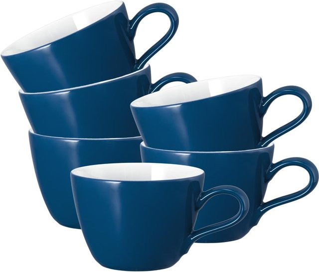 Seltmann Weiden Kaffeetassen Life Fashion Blau Keramik 6er Set 240 ml - Bild 1