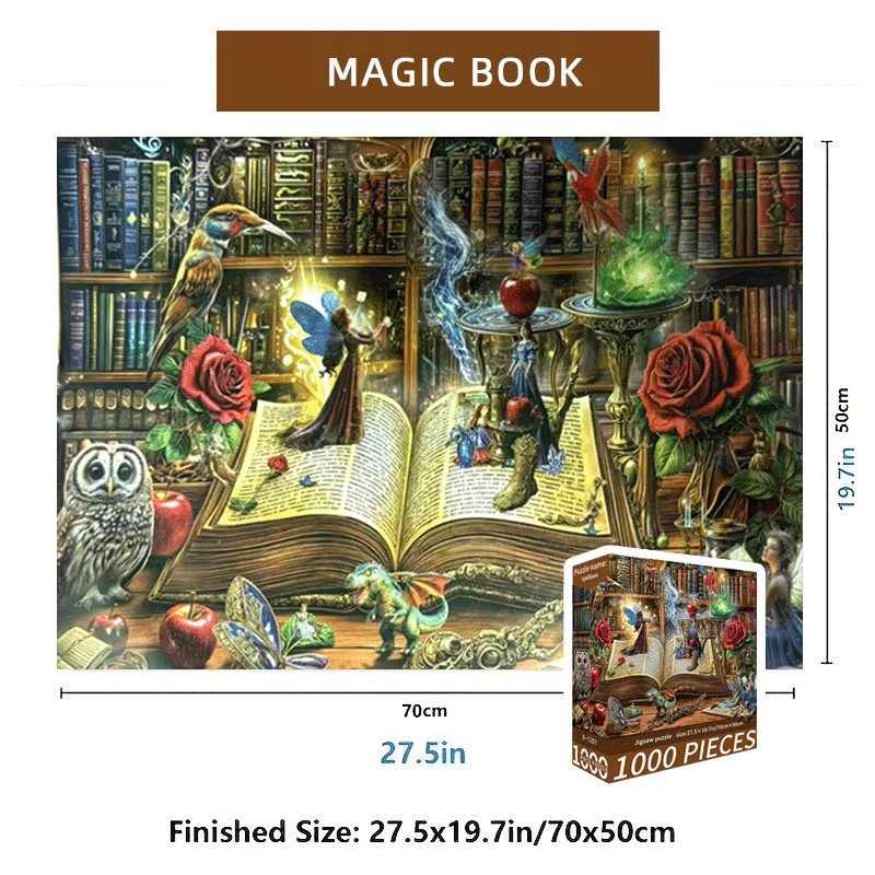 MaxRenard Fantasy Magisches Bücher-Puzzle, 1.000 Teile - Bild 2